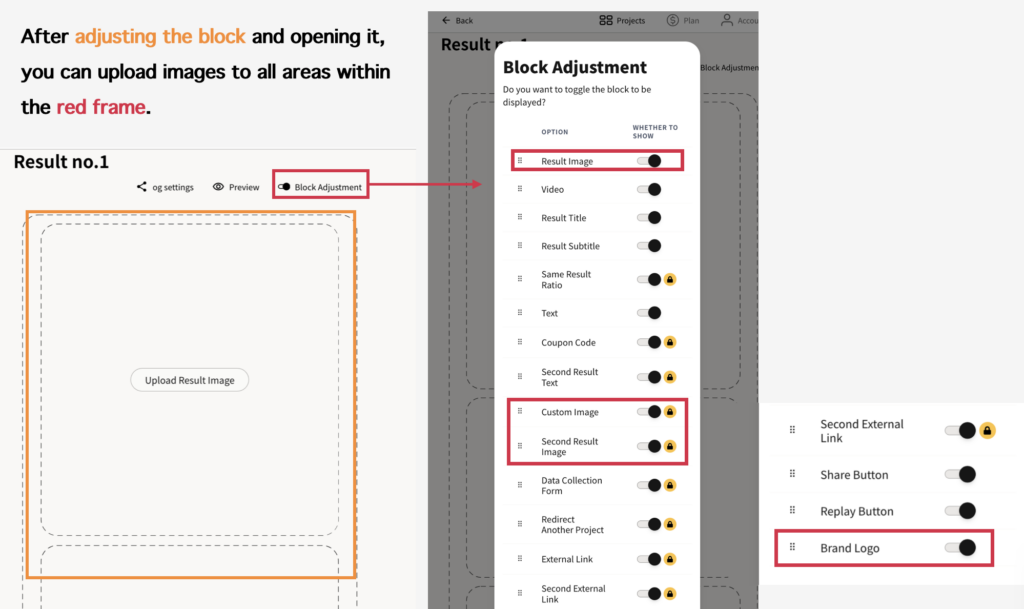 OOOPEN Lab Personalized Results Settings Diagram