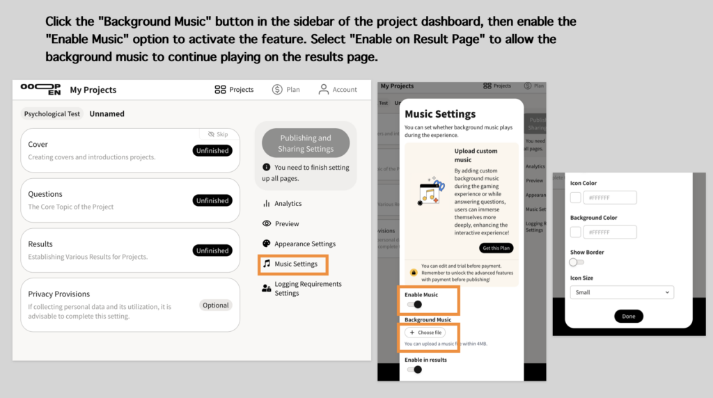 OOOPEN Lab Project Settings Backend Screenshot