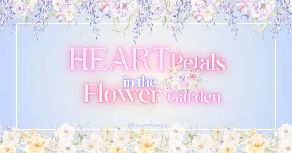 heart petals in the flower garden