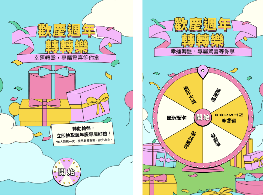 超開放實驗室輪盤抽獎案例—— 品牌週年慶